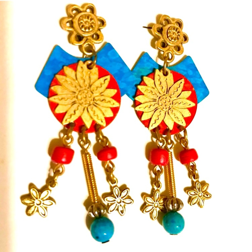 Group of assorted boho style earrings